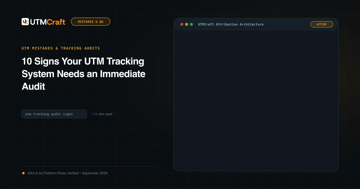 Analytics audit dashboard displaying red warning flags for Unassigned traffic and attribution anomalies